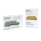 Adhesive ticket holders are ideal for product and pricing information