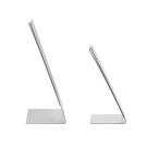 Clear sign holders with a lean-back design for the best angle