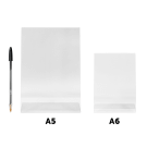 A5 and A6 freestanding countertop poster holders in clear PVC