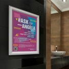 Silver snap frames are ideal for toilet advertising opportunities