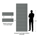 Our PVC slatwall is 1m W x 30cm H and can slot together when drilling into the wall