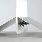 Small steel banner holder base close up