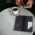 Faux leather bill holder for restaurants