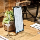 Wooden wine list clipboard, ideal for restaurants and bars