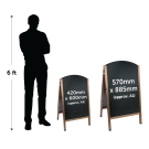 Reversible Chalk A Board sizes - approximately A2 and A1