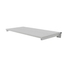 Grey slatwall display shelves