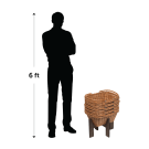 Large wicker baskets with handles x 5 with basket stand