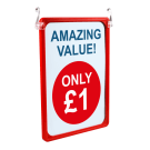 Plastic hooks for hanging show card displays