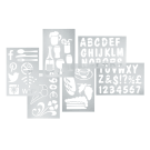 Stencil set for chalkboards, windows and glass counters