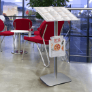 Restaurant menu stand otherwise known as a hostess stand