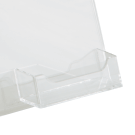 Tabletop poster holder with business card pocket