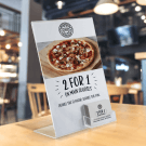 Acrylic Poster Holder with acrylic business card holder
