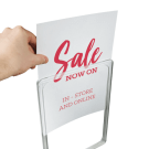 Showcard frame in clear plastic