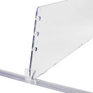 Shelf Management System Divider attached to T-rail