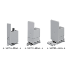 Retail product pusher system in a choice of widths