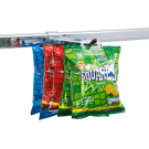 Single merchandising hook for twinslot displays