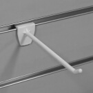 White slatwall hook single prong