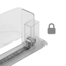 The larger 2.5cm push feed can be locked in place for easy reloading