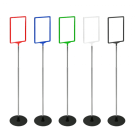 Adjustable poster frames with heavy metal bases