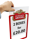 A3 or A4 display stand with plastic poster frame and round base