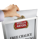 Aluminium Showcard Stand with slide-in opening