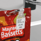 Euro hook swing tags ideal for price tickets