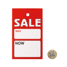 Size comparison of the was now price tags