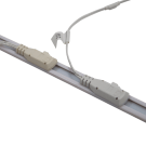 Clip and twist the strips and adaptor 90° into your track to secure