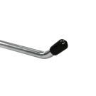 The twin slot hook has a curved, rubberized end to prevent merchandise falling