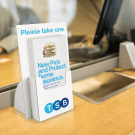 Cardboard leaflet holder available with custom branding