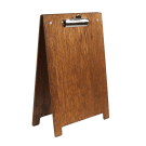 Small wooden clipboards with a dark oak finish