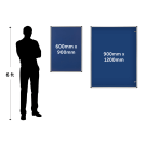 Dimensions of the smaller two sizes of notice board