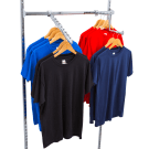 Add arm rails, bars, hooks and more to your twin slot shelving system