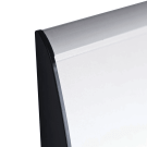 Curved sign frame with flat end caps