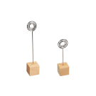 Oak Wood Card Holders with coil clips