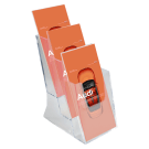Three tier 1/3 A4 wall mounted leaflet dispenser