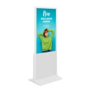 Freestanding white digital display totem