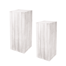 White Wooden Display Pedestal Set of 2