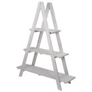 Distressed white wooden ladder display shelf