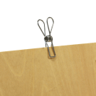 Natural wooden menu holder with silver clip