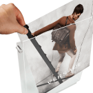 Portrait wall mounted acrylic poster frame with easy access opening
