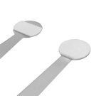 Shelf wobbler strips with same side adhesive