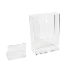 Leaflet holder in portrait orientation, made from clear styrene