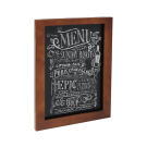 Use the rear chalkboard panel for your unique messages