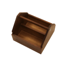Rustic condiment holder with a grained wood finish