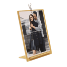 Wooden Menu Holder with Clip in Natural Wood