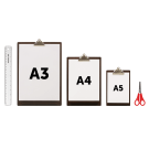 Wooden menu holder with metal clip in 3 sizes