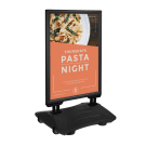 Black petrol forecourt signage with weather-resistant rubber seal