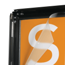 Petrol forecourt signage with protective poster covers
