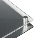 Custom dibond signs with acrylic front panel and silver mounts